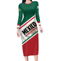 Personalized Mexico Basketball Long Sleeve Bodycon Dress Guerreros Go Champion