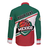 Personalized Mexico Basketball Long Sleeve Button Shirt Guerreros Go Champion