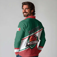 Personalized Mexico Basketball Long Sleeve Polo Shirt Guerreros Go Champion