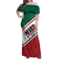 Personalized Mexico Basketball Off Shoulder Maxi Dress Guerreros Go Champion