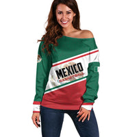 Personalized Mexico Basketball Off Shoulder Sweater Guerreros Go Champion
