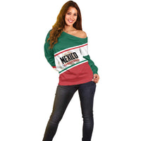 Personalized Mexico Basketball Off Shoulder Sweater Guerreros Go Champion