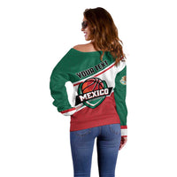 Personalized Mexico Basketball Off Shoulder Sweater Guerreros Go Champion