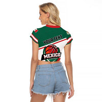 Personalized Mexico Basketball Raglan Cropped T Shirt Guerreros Go Champion