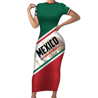 Personalized Mexico Basketball Short Sleeve Bodycon Dress Guerreros Go Champion