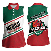Personalized Mexico Basketball Women Sleeveless Polo Shirt Guerreros Go Champion