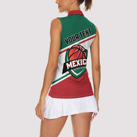 Personalized Mexico Basketball Women Sleeveless Polo Shirt Guerreros Go Champion