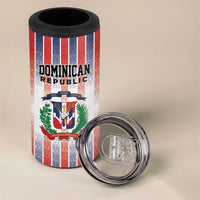 Personalized Dominican Republic 4 in 1 Can Cooler Tumbler Stripe Stylized