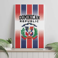 Dominican Republic Canvas Wall Art Stripe Stylized