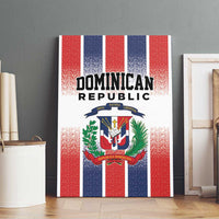 Dominican Republic Canvas Wall Art Stripe Stylized