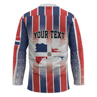 Personalized Dominican Republic Hockey Jersey Stripe Stylized