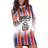 Personalized Dominican Republic Hoodie Dress Stripe Stylized