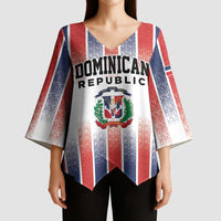Personalized Dominican Republic Kimono Sleeve Blouse Stripe Stylized