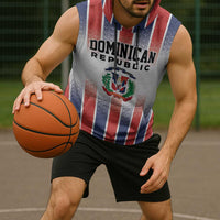Personalized Dominican Republic Sleeveless Hoodie Stripe Stylized