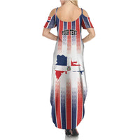 Personalized Dominican Republic Summer Maxi Dress Stripe Stylized