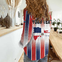 Personalized Dominican Republic Women Casual Shirt Stripe Stylized