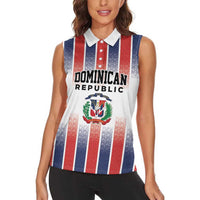 Personalized Dominican Republic Women Sleeveless Polo Shirt Stripe Stylized