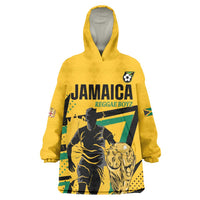 Custom Football 2026 Jamaica Kid Wearable Blanket Hoodie All A Wi One Team