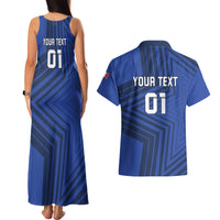 Custom France 2024 Football Couples Matching Tank Maxi Dress and Hawaiian Shirt Allez Les Bleus - Wonder Print Shop