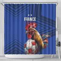 France 2024 Football Shower Curtain Allez Les Bleus