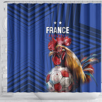 France 2024 Football Shower Curtain Allez Les Bleus