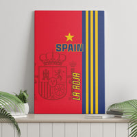 Red and blue Spain football canvas wall art with 'SPAIN' and 'La Roja' text