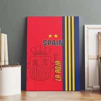 Red and blue Spain football canvas wall art featuring crest, 'SPAIN' and stars