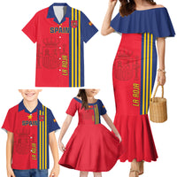 Custom Spain 2024 Football Family Matching Mermaid Dress and Hawaiian Shirt La Roja Go Champions - Wonder Print Shop