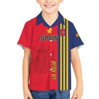 Custom Spain 2024 Football Family Matching Off Shoulder Short Dress and Hawaiian Shirt La Roja Go Champions - Wonder Print Shop