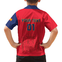 Custom Spain 2024 Football Family Matching Short Sleeve Bodycon Dress and Hawaiian Shirt La Roja Go Champions - Wonder Print Shop