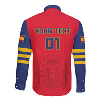 Custom Spain 2024 Football Long Sleeve Button Shirt La Roja Go Champions - Wonder Print Shop