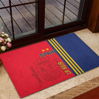 Red and blue Spain football rubber doormat with SPAIN lettering, crest, and yellow stripes