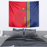 Spain-themed football tapestry in red and blue panels with yellow stripe detail