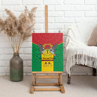 Sao Tome and Principe Independence Day Canvas Wall Art Coat Of Arms Mix African Pattern - Wonder Print Shop