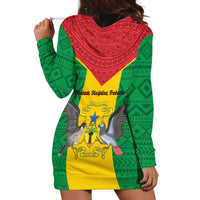 Sao Tome and Principe Independence Day Hoodie Dress Coat Of Arms Mix African Pattern - Wonder Print Shop