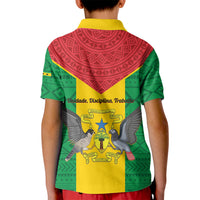 Sao Tome and Principe Independence Day Kid Polo Shirt Coat Of Arms Mix African Pattern - Wonder Print Shop