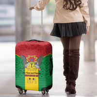 Sao Tome and Principe Independence Day Luggage Cover Coat Of Arms Mix African Pattern - Wonder Print Shop