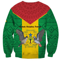 Sao Tome and Principe Independence Day Sweatshirt Coat Of Arms Mix African Pattern - Wonder Print Shop