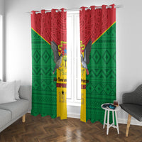 Sao Tome and Principe Independence Day Window Curtain Coat Of Arms Mix African Pattern - Wonder Print Shop