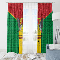 Sao Tome and Principe Independence Day Window Curtain Coat Of Arms Mix African Pattern - Wonder Print Shop