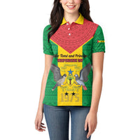 Sao Tome and Principe Independence Day Women Polo Shirt Coat Of Arms Mix African Pattern - Wonder Print Shop