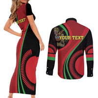 Malawi Independence Day Couples Matching Short Sleeve Bodycon Dress and Long Sleeve Button Shirt Unity and Freedom - Wonder Print Shop