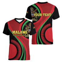 Malawi Independence Day Women V-Neck T-Shirt Unity and Freedom - Wonder Print Shop