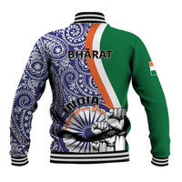 India Independence Day Baseball Jacket Indian Paisley Pattern - Wonder Print Shop