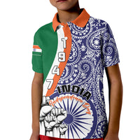 India Independence Day Kid Polo Shirt Indian Paisley Pattern - Wonder Print Shop