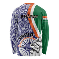 India Independence Day Long Sleeve Shirt Indian Paisley Pattern LT01