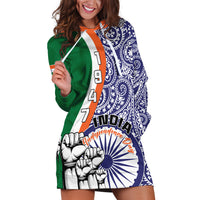 Personalised India Independence Day Hoodie Dress Indian Paisley Pattern - Wonder Print Shop