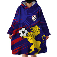 Philippines Football Wearable Blanket Hoodie Filipinas Lion Sporty Style - Wonder Print Shop