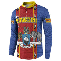 Eswatini African Pattern Button Sweatshirt Swaziland Shield Siyinqaba - Wonder Print Shop
