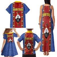 Eswatini African Pattern Family Matching Tank Maxi Dress and Hawaiian Shirt Swaziland Shield Siyinqaba - Wonder Print Shop